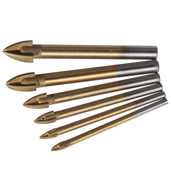 Titanium Carbide Glass Drill Bit Cross Spear Point Head Drill Bit For Wall Ceramic Tile