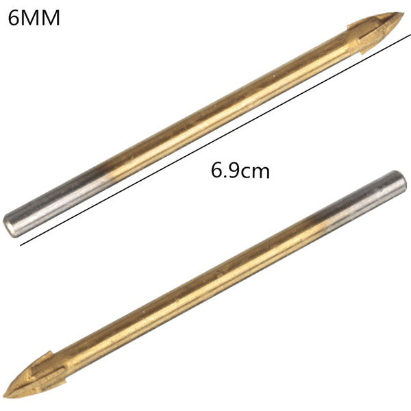 Titanium Carbide Glass Drill Bit Cross Spear Point Head Drill Bit For Wall Ceramic Tile