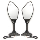 Rear View Mirrors With LED Turn Signal For Yamaha Honda Kawasaki Suzuki