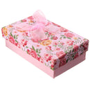 Flower Bowknot Necklace Earrings Ring Jewelry Gift Paper Box Case