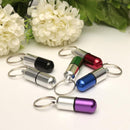 Waterproof Aluminum Pill Box Case Holder Keychain Bottle Container