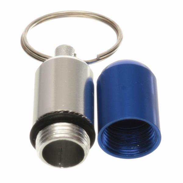 Waterproof Aluminum Pill Box Case Holder Keychain Bottle Container