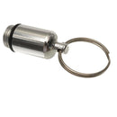 Waterproof Aluminum Pill Box Case Holder Keychain Bottle Container