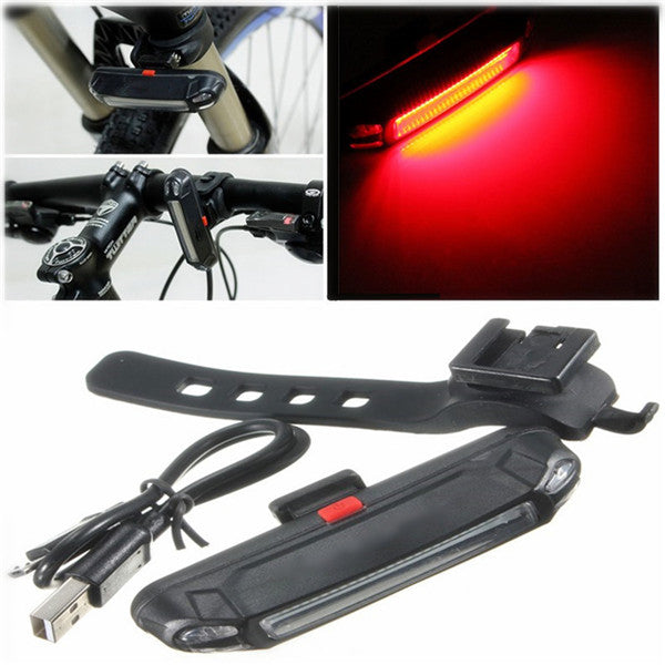 CE Red LED USB Rechargeable Headlight Flash BMC Rear Tail Safety Lamp