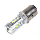 H6 16 LED BA20D 10-30V White Headlight Bulb For Motorcycle Bike ATV