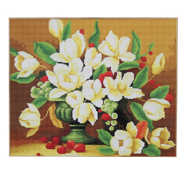 5244cm DIY Cross Stitch Gardenia Flower Needlework Kits Home Decor
