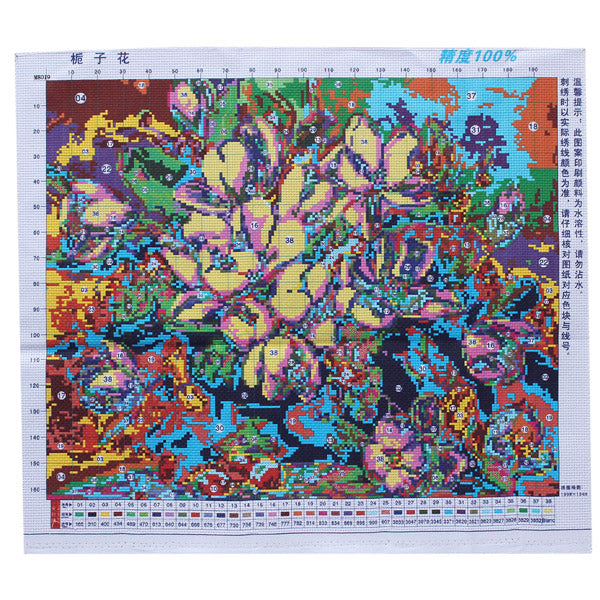 5244cm DIY Cross Stitch Gardenia Flower Needlework Kits Home Decor