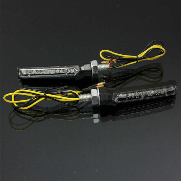 12V 13 LED Turn Signal Lights Motorcycle SUV ATV Amber Indicator E-mark Universal