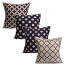 Blue Geometric Cotton Linen Pillow Cases Waist Cushion Cover Home Sofa Decor