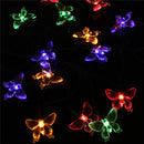 4.8M 20 LED Solar Waterproof Butterfly Fairy Light String Outdoor Xmas Party Garden Decor