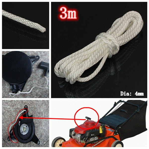 4mmX3m Nylon Pull Starter Recoil Start Cord Rope For Most Lawnmower