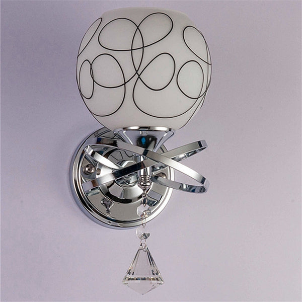 New Modern E27 Crystal Single Head Wall Lamp For Living Room Bedroom Bedside Lobby