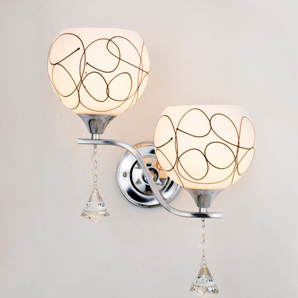 New Modern E27 Crystal Double Heads Wall Light For Living Room Bedroom Bedside Lobby