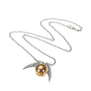Vintage Angel Wings Beaded Ball Pendant Chain Necklacee For Women Men