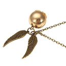Vintage Angel Wings Beaded Ball Pendant Chain Necklacee For Women Men