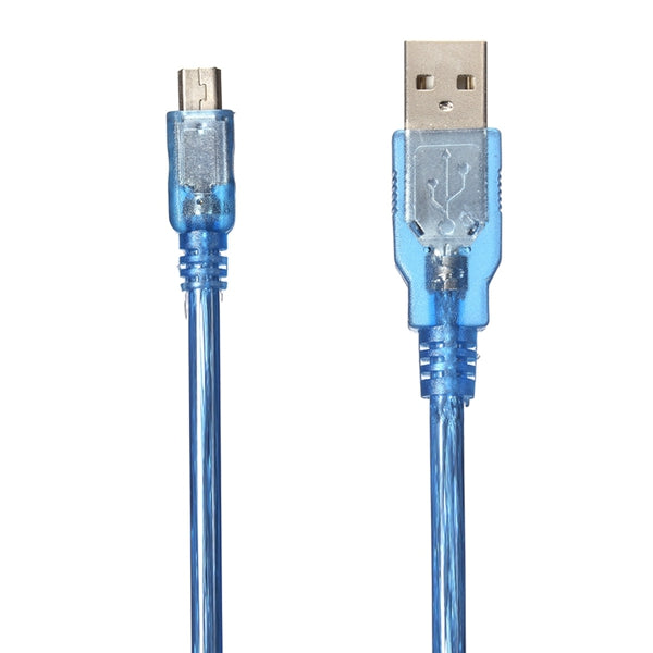 30CM Blue Male USB 2.0A To Mini Male USB B Power Data Cable For