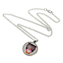 Lovely Owl Animal Glass Cabochon Silver Chain Pendant Necklace
