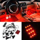 3LED 12V Car Charger 4 in 1 Decoration Light Interior Lights Purple Orange