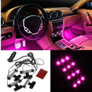 3LED 12V Car Charger 4 in 1 Decoration Light Interior Lights Purple Orange