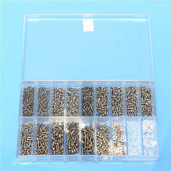 Suleve MXAS2 1000pcs Glasses Sunglass Spectacles Screws Nut Repair Kit With a Plastic Case