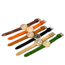 Fashion Vintage Women Big Number Round Dial PU Quartz Watch