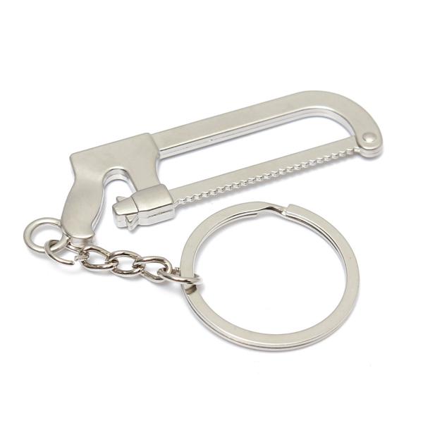 Creative Silver Hacksaw Tool Key Chain Alloy Saw Shape Key Ring