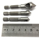 3pcs Countersink Deburring Drill Bits Chamferring Drill Tapper Hole Cutter