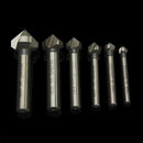 6pcs 6.3mm -20.5mm 90 Degrees HSS Countersink Drill Bits Chamfer Drills Woodworking Tool