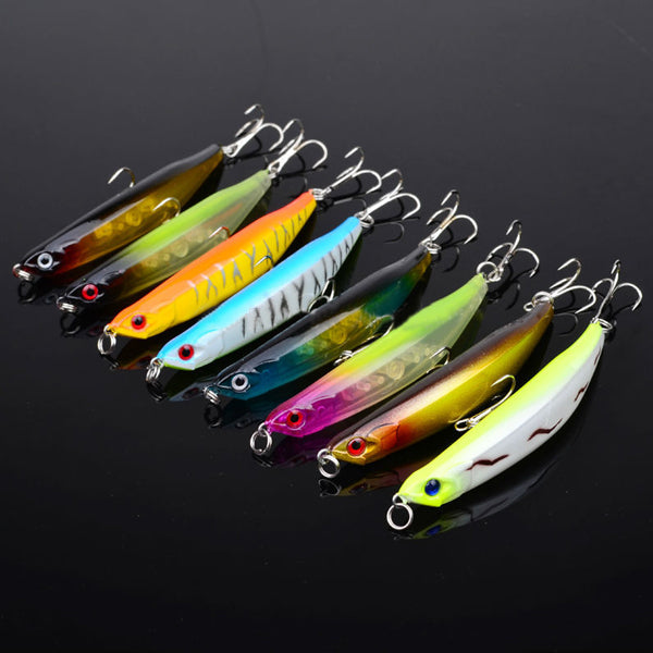 Proberos 8 PCs 9cm Pencil Fishing Lure Hard Lure Bait with 6