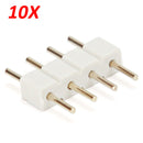 10X White 4pin Male Connector For RGB 5050/3528 LED Strip Light Connect