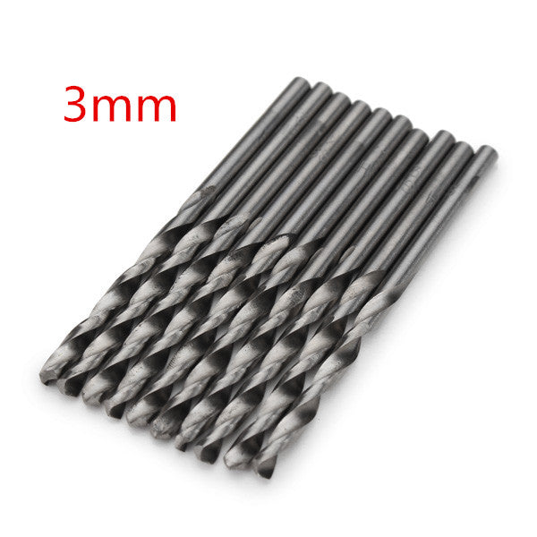 10pcs 3.0mm Micro HSS Twist Drill Bits Straight Shank Auger Bits For Electrical Drill