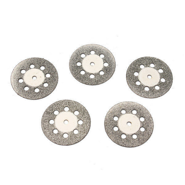 5pcs 22mm 9 Holes Diamond Coated Cutting Discs with 1 Mandrel for Dremel