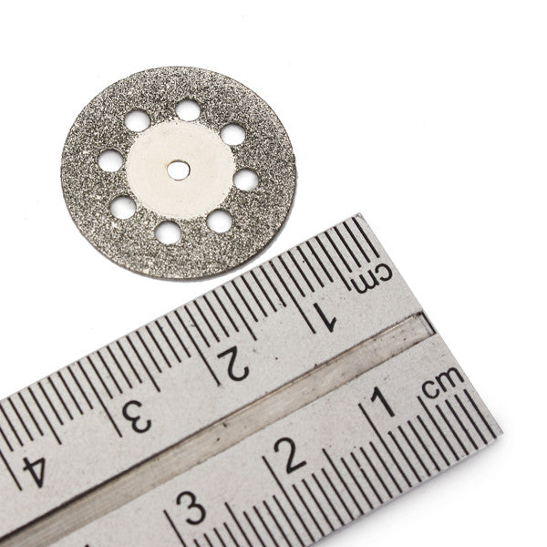 5pcs 22mm 9 Holes Diamond Coated Cutting Discs with 1 Mandrel for Dremel