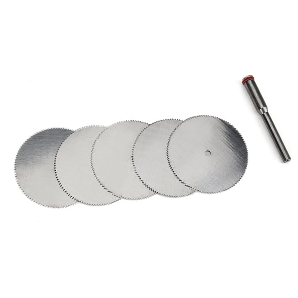5Pcs 32mm Stainless Steel Slice Metal Cutting Disc with 1 Mandrel for Dremel Rotary Tools