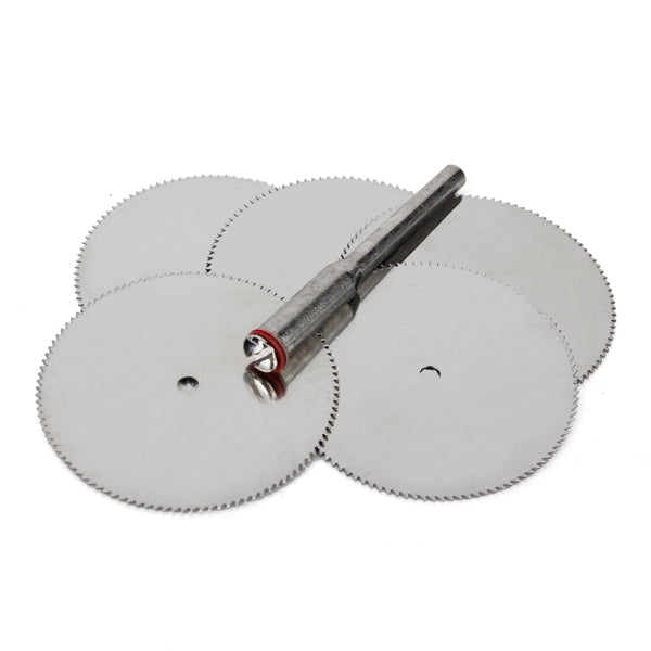 5Pcs 32mm Stainless Steel Slice Metal Cutting Disc with 1 Mandrel for Dremel Rotary Tools
