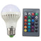 E27 3W IR Remote Control 16 Color Changee RGB LED Ball Bulbs 85-256V