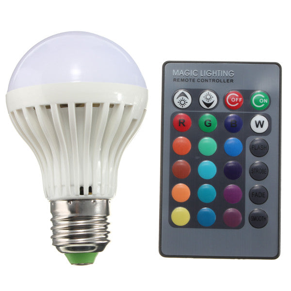 E27 3W IR Remote Control 16 Color Changee RGB LED Ball Bulbs 85-256V