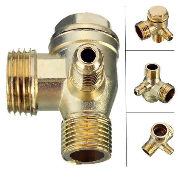 90 Degree Brass Copper Male Threaded Check Valve Connector Tool for Air Compressor