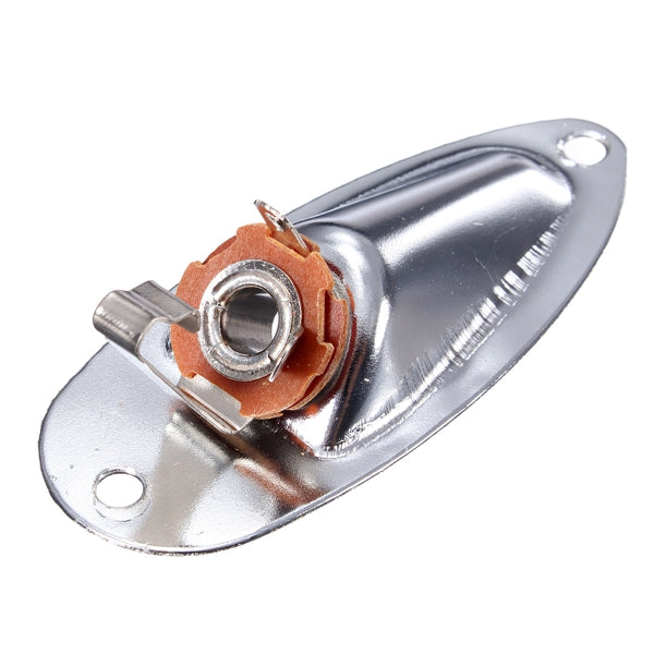 Chrome Guitar Output Loaded Input Jack Plate Replacement For Fender Strat
