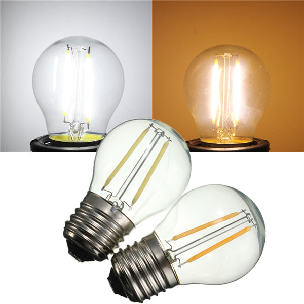 G45 E27 2W White/Warm White Non-Dimmable COB LED Filament Retro Edison Bulbs 220V