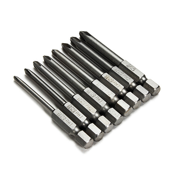 8pcs 65mm Length Hex Shank Magnetic Phillips Cross Head Screwdriver Bits