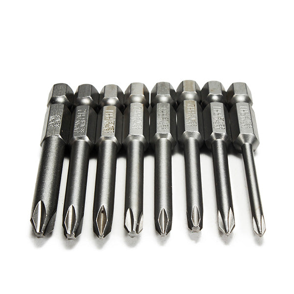 8pcs 65mm Length Hex Shank Magnetic Phillips Cross Head Screwdriver Bits
