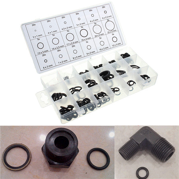 225pcs Rubber Metric Nitrile O Ring Assortment Set For Hydraulic Pumps Plumbing