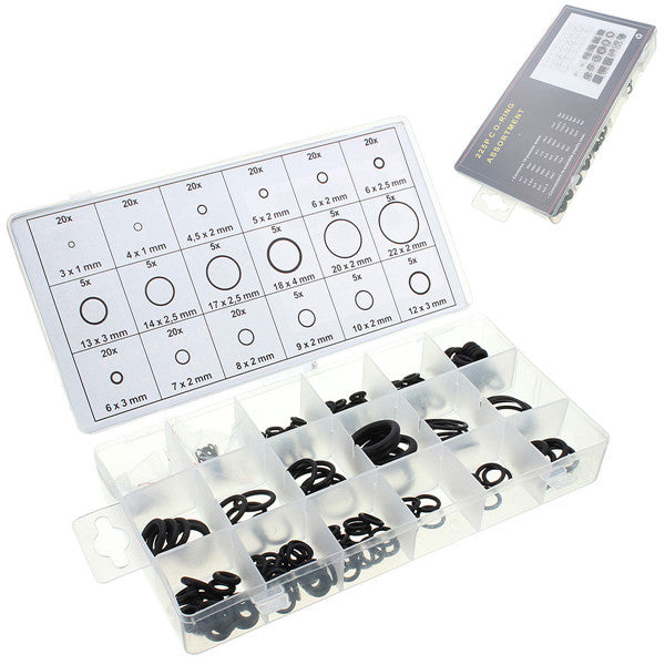 225pcs Rubber Metric Nitrile O Ring Assortment Set For Hydraulic Pumps Plumbing