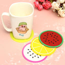 Silicone Fruit Shade Round Coasters Skidproof Cup Mat Table Decoration