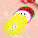 Silicone Fruit Shade Round Coasters Skidproof Cup Mat Table Decoration