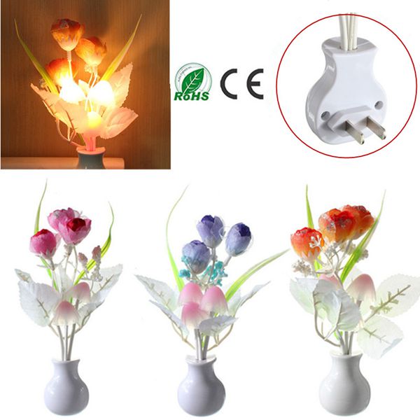 Mini Tulip Mushroom Soft Romantic Sensor Home Decor Night Light Bed Room Lamp