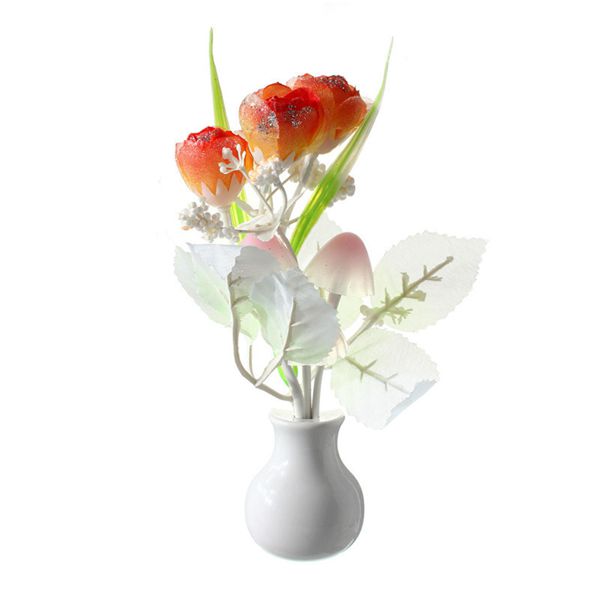 Mini Tulip Mushroom Soft Romantic Sensor Home Decor Night Light Bed Room Lamp