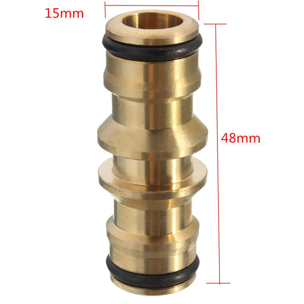 Brass Two-way Quick Joint  Hose Connector Fitting For Wash Car Pipe Garden Water Hose
