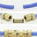 Brass Two-way Quick Joint  Hose Connector Fitting For Wash Car Pipe Garden Water Hose